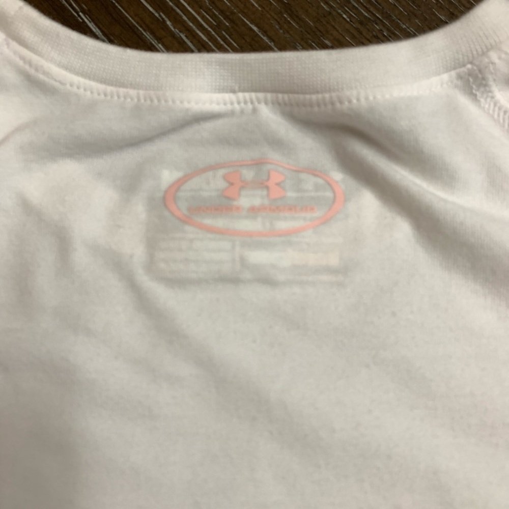 Under Amour white t-shirt w/ Girls Never Quit - Picture 7 of 7